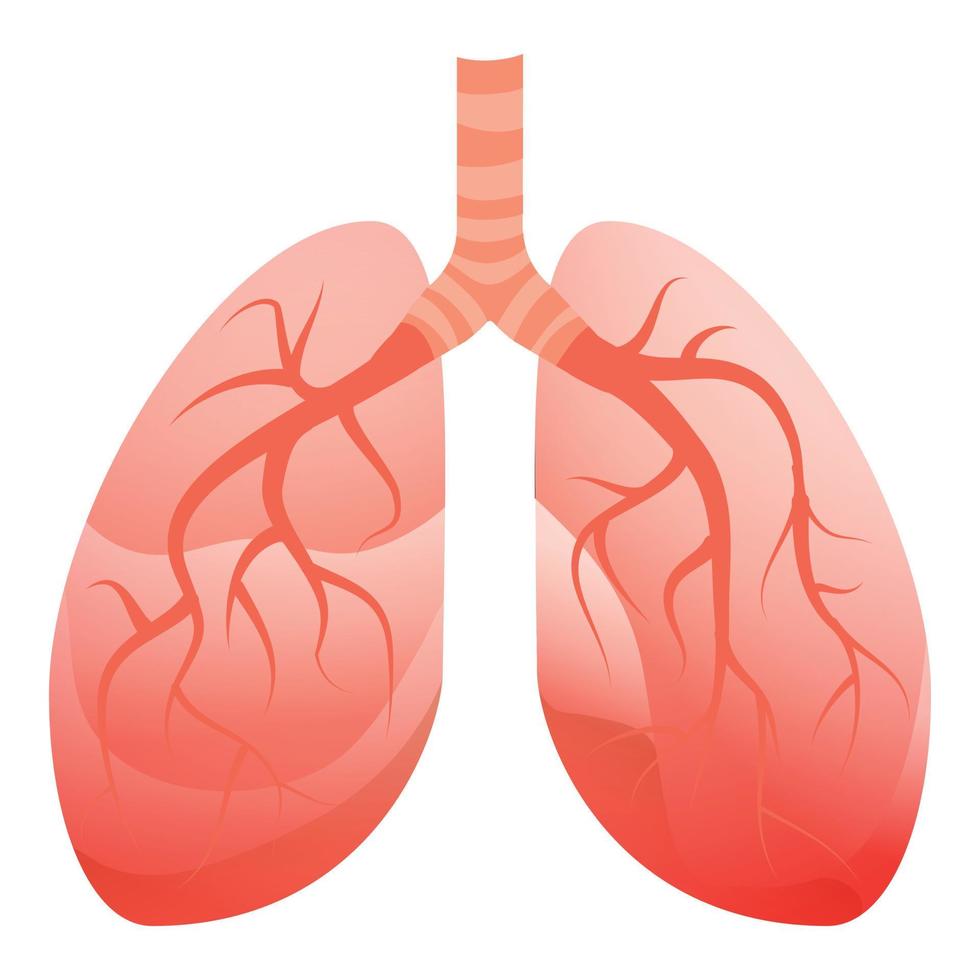 menselijk longen icoon, tekenfilm stijl vector