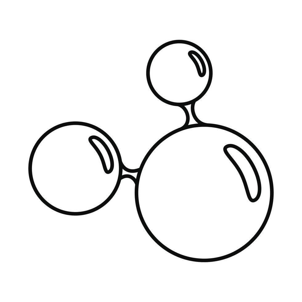 verdrievoudigen molecuul icoon, schets stijl vector