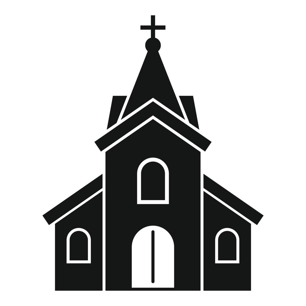venster kerk icoon, gemakkelijk stijl vector