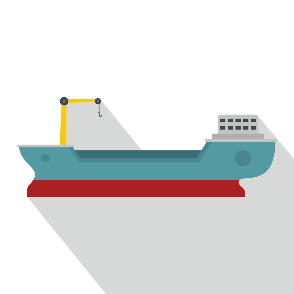 schip vracht icoon, vlak stijl vector