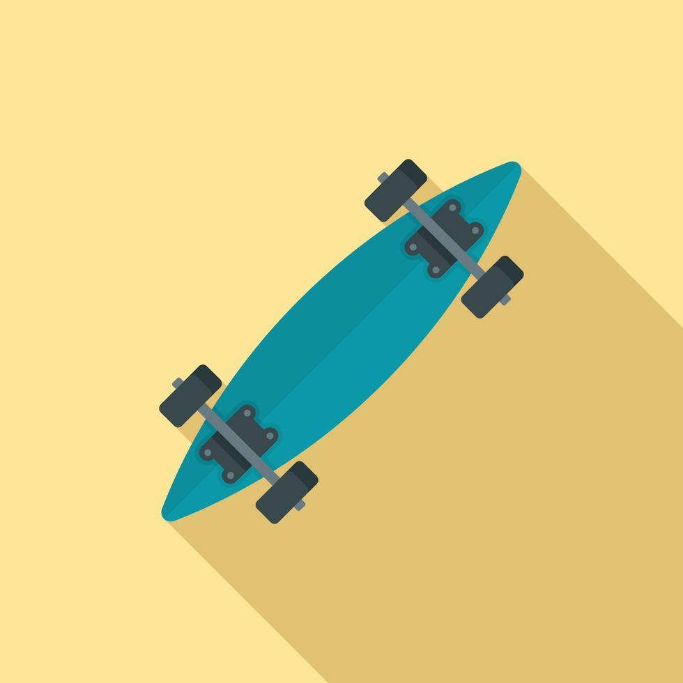 versmallen longboard icoon, vlak stijl vector