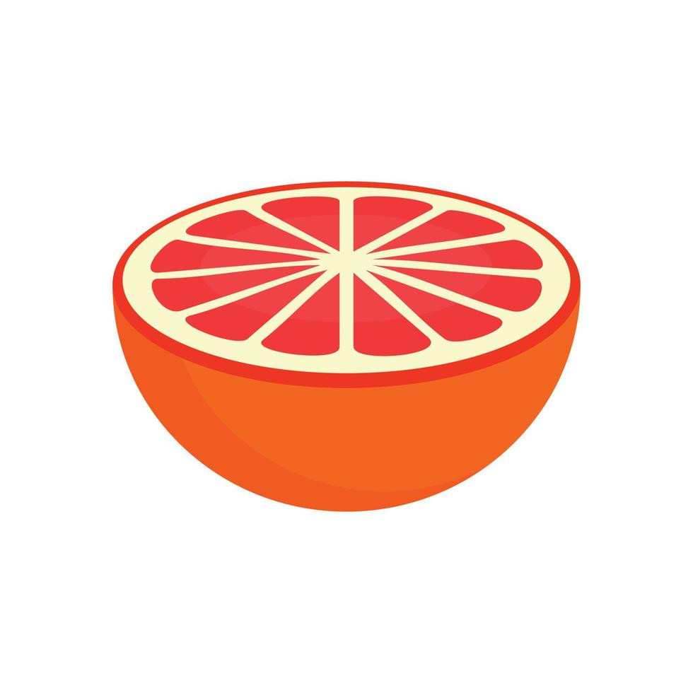 voor de helft van grapefruit icoon, vlak stijl vector