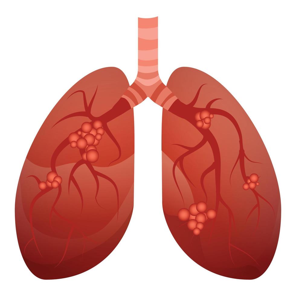 roken longen icoon, tekenfilm stijl vector
