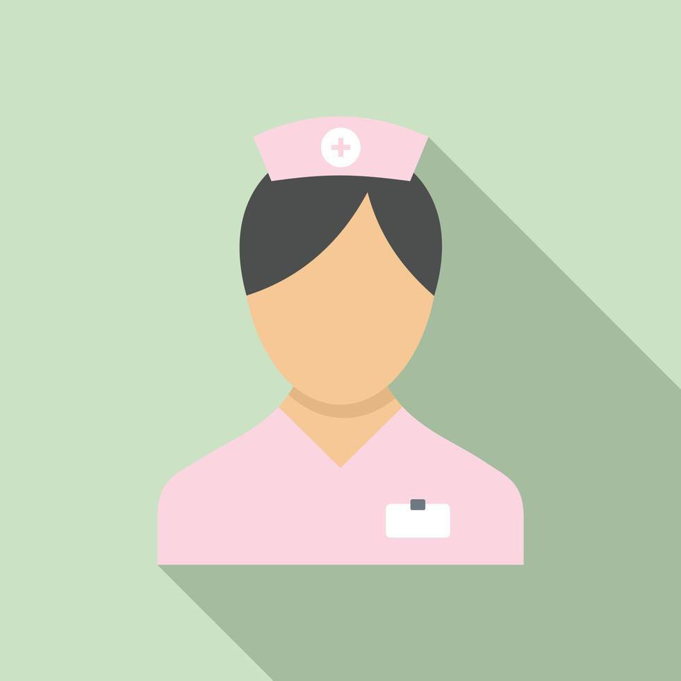 verpleegster arbeider icoon, vlak stijl vector