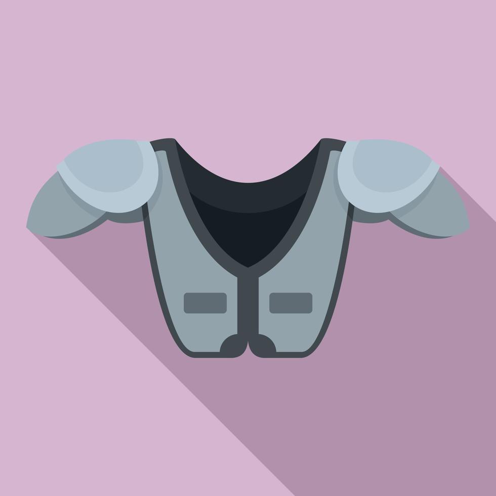 Amerikaans Amerikaans voetbal schouder borst beschermen icoon, vlak stijl vector