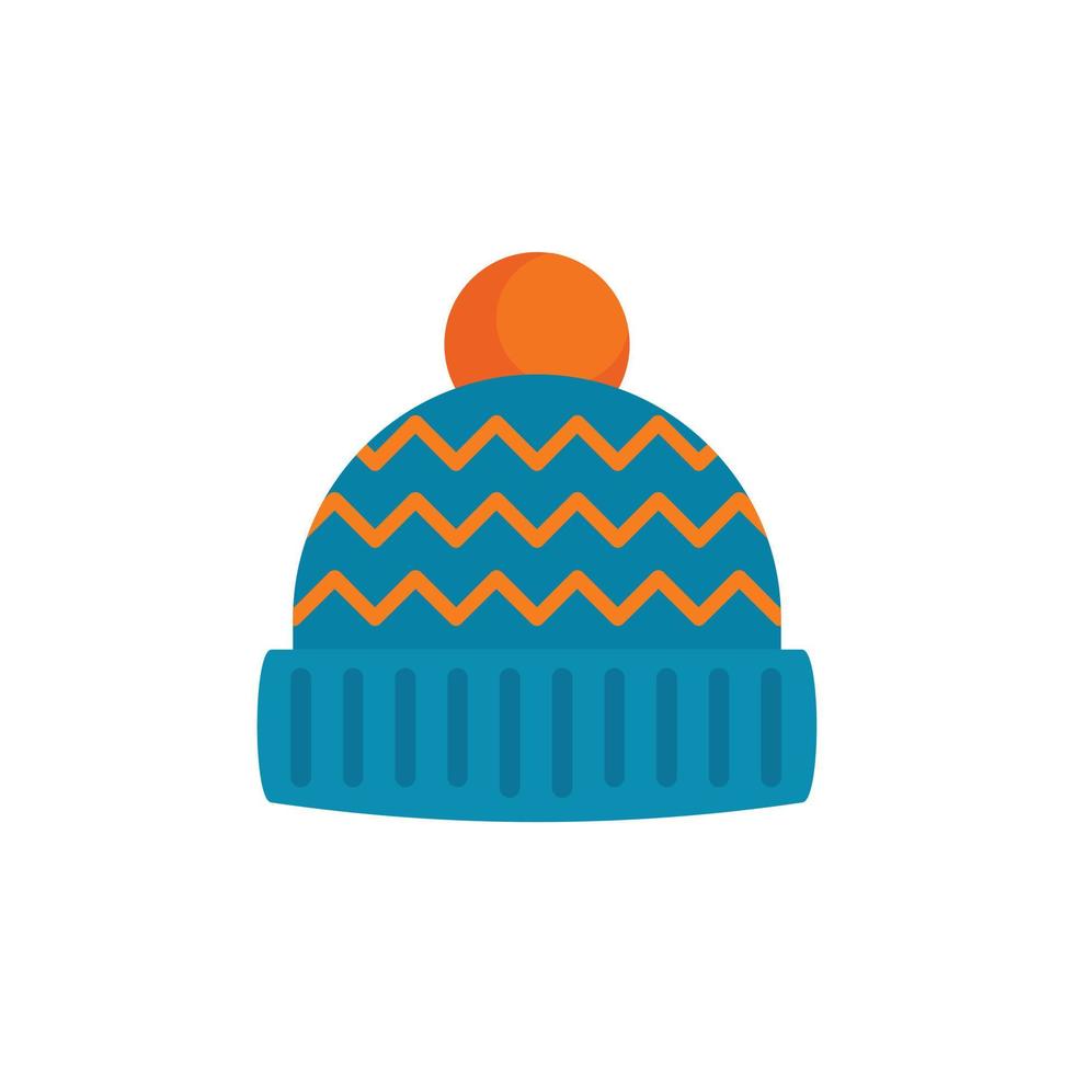 winter hoed icoon, vlak stijl vector