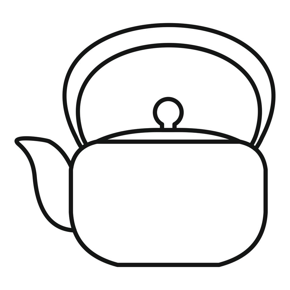 Chinese theepot icoon, schets stijl vector