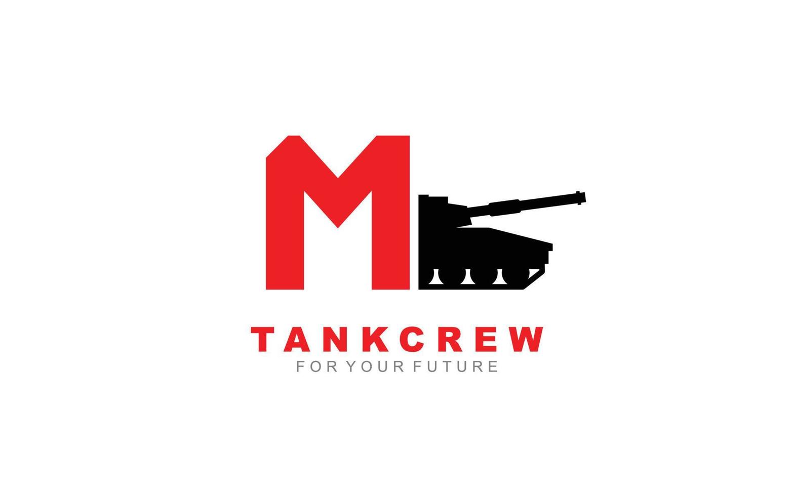 m logo tank voor identiteit. brief sjabloon vector illustratie voor uw merk.