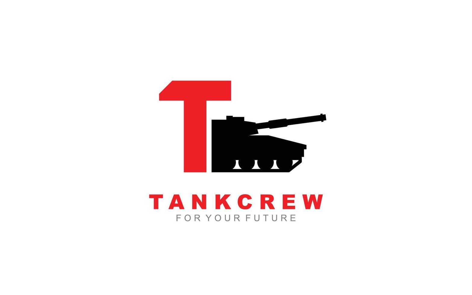 t logo tank voor identiteit. brief sjabloon vector illustratie voor uw merk.