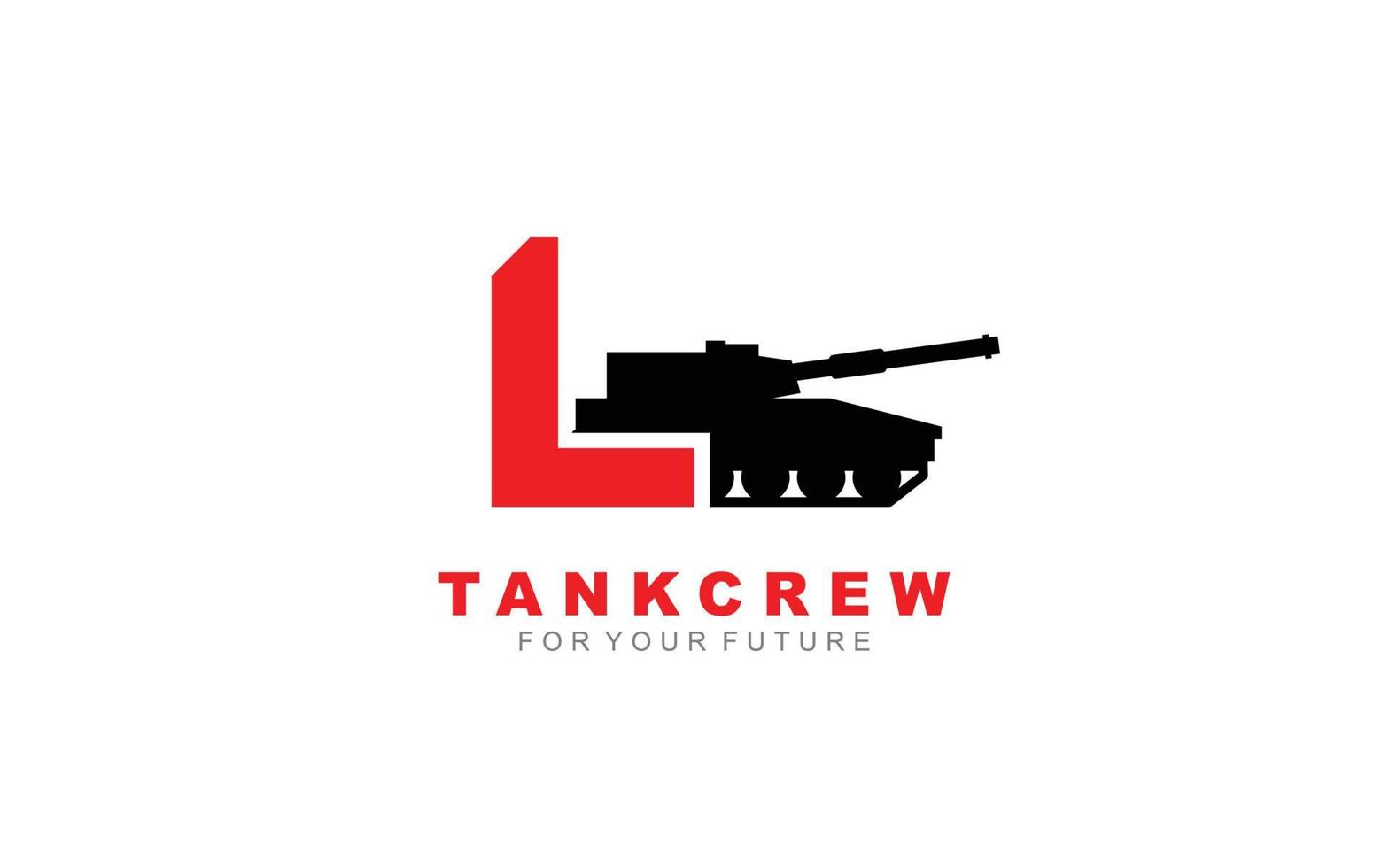 l logo tank voor identiteit. brief sjabloon vector illustratie voor uw merk.