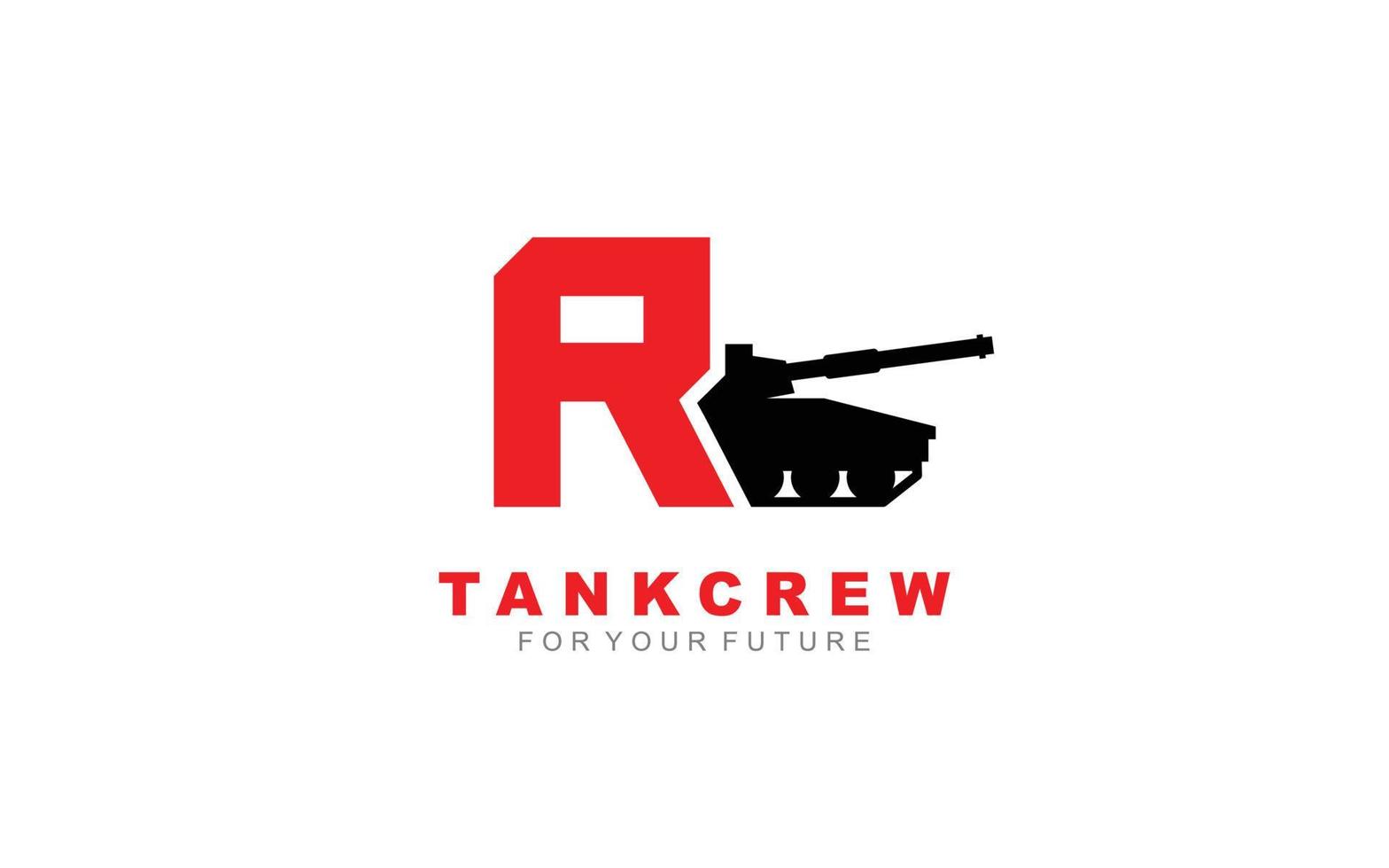 r logo tank voor identiteit. brief sjabloon vector illustratie voor uw merk.