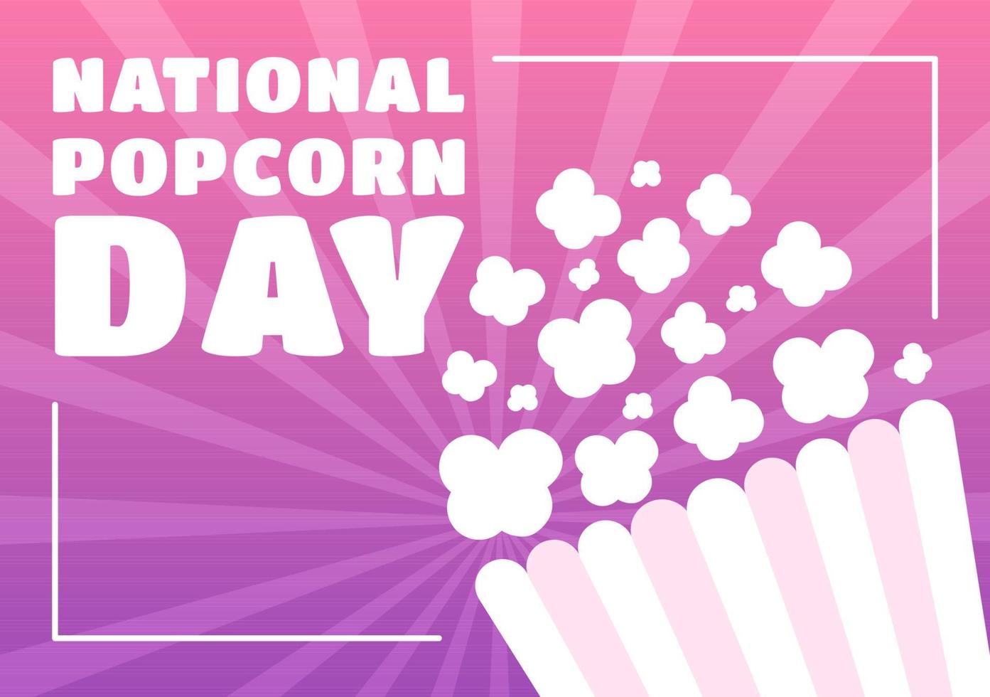nationaal popcorn dag Aan januari 19e met een groot doos van rood en wit streep in vlak tekenfilm achtergrond hand- getrokken Sjablonen illustratie vector
