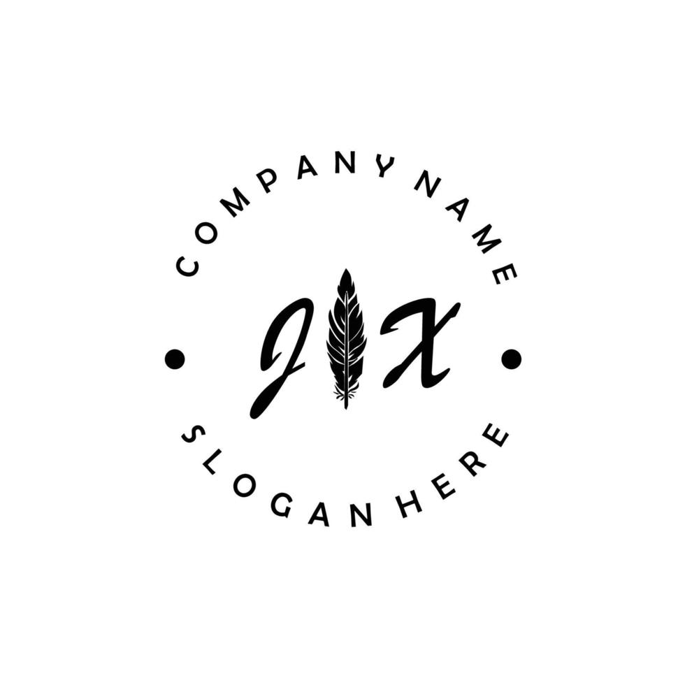 eerste jx brief logo elegant bedrijf merk luxe vector