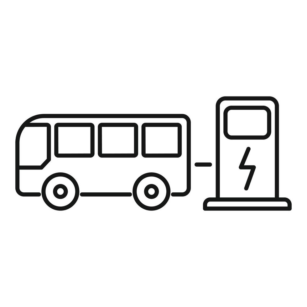 bus elektrisch tanken icoon, schets stijl vector