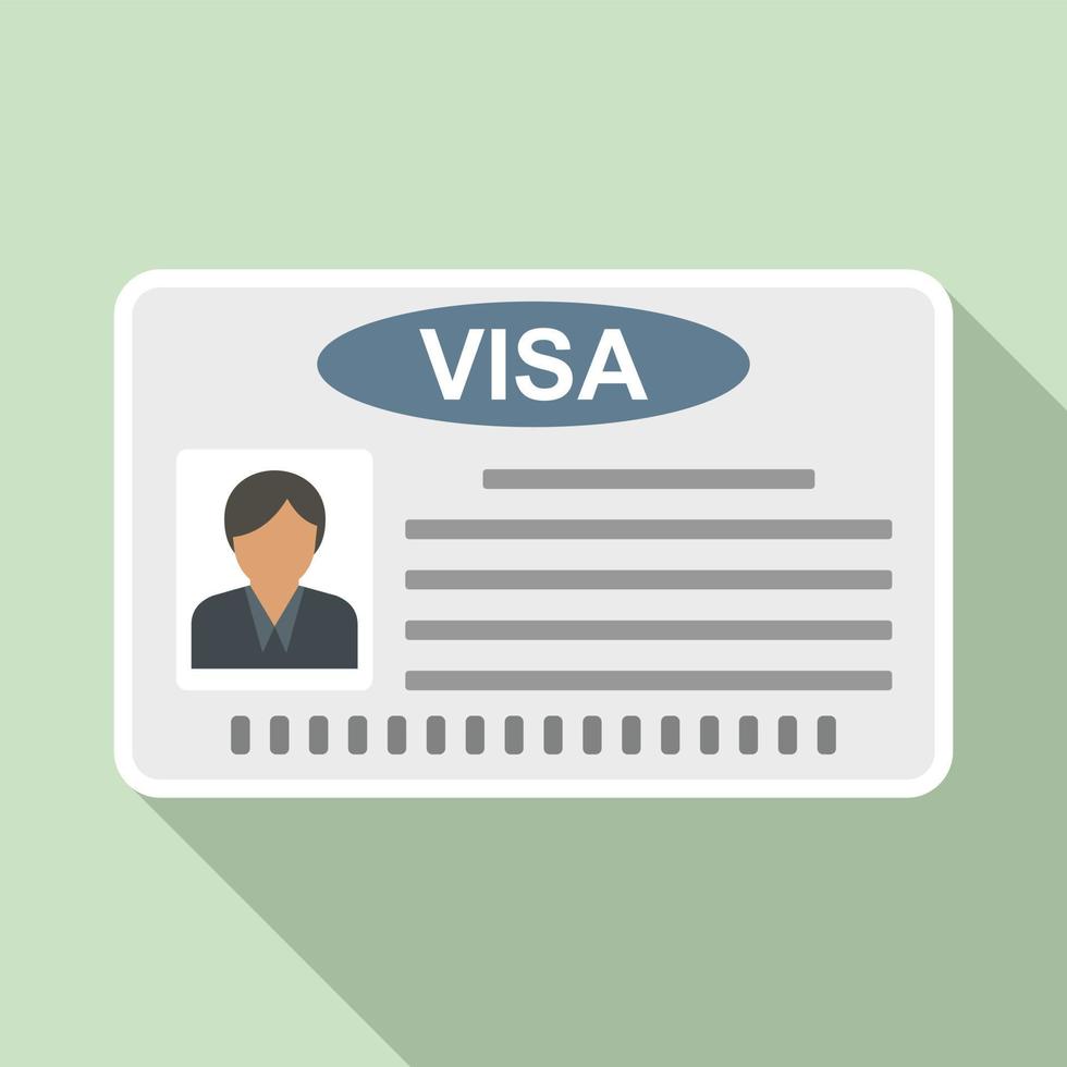 Visa kaart icoon, vlak stijl vector
