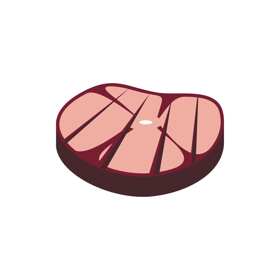 gegrild steak icoon, vlak stijl vector