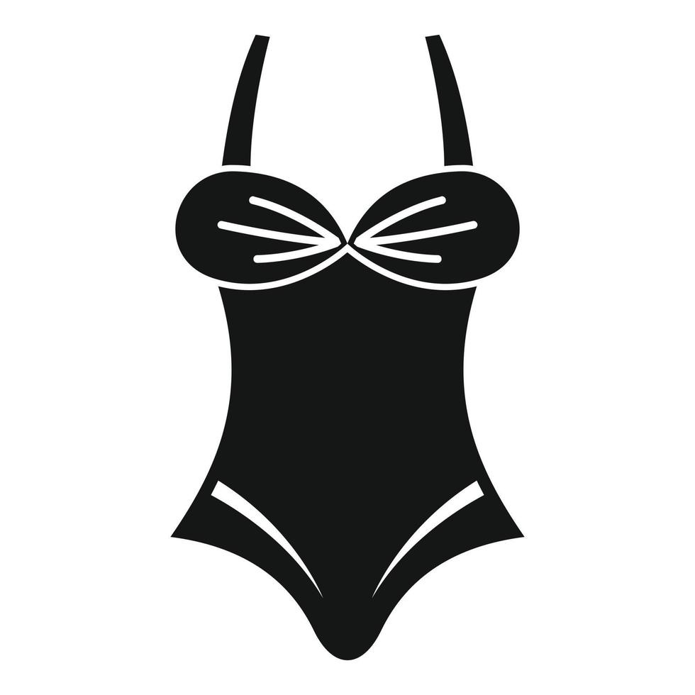 vrouw zwempak icoon, gemakkelijk stijl vector