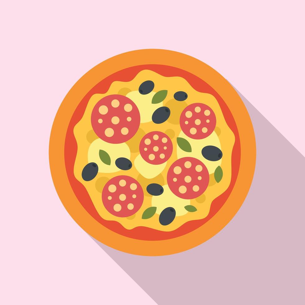 olijf- Italiaans pizza icoon, vlak stijl vector