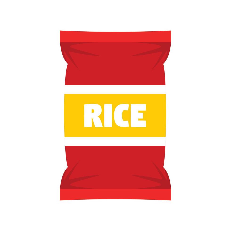 rood rijst- pakket icoon, vlak stijl vector