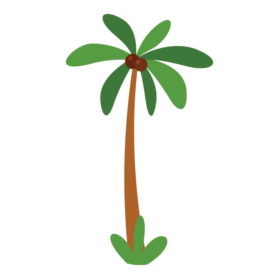 tropisch palm boom icoon, vlak stijl vector