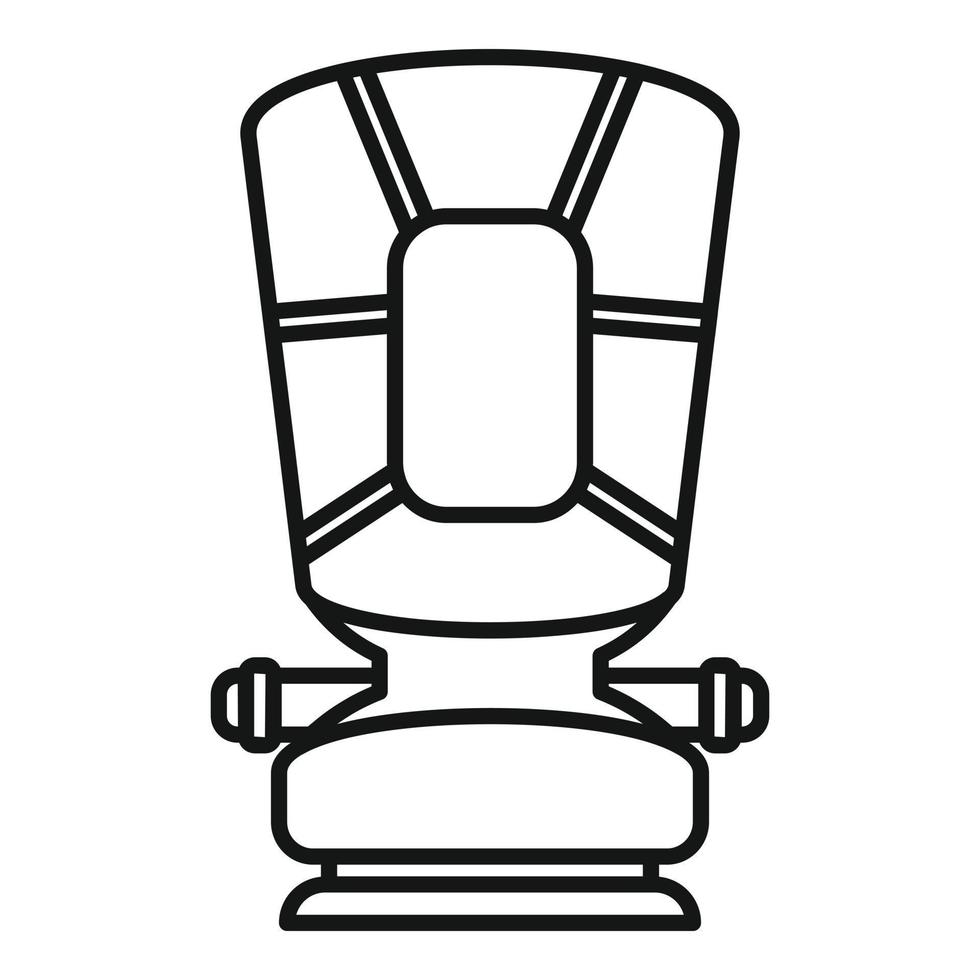 terughoudendheid baby auto stoel icoon, schets stijl vector