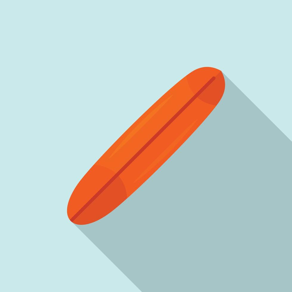 oranje surfboard icoon, vlak stijl vector