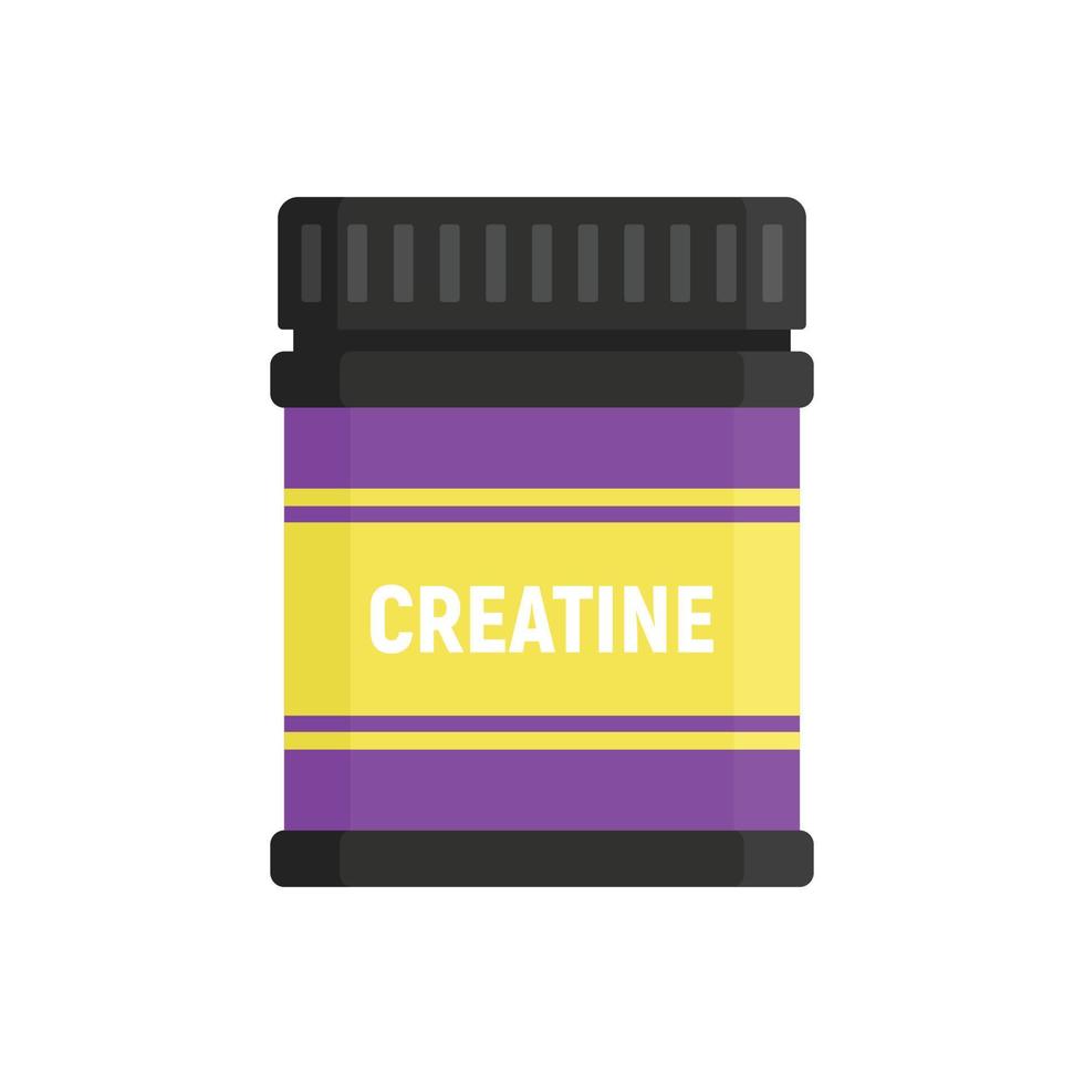 creatine sport voeding icoon, vlak stijl vector