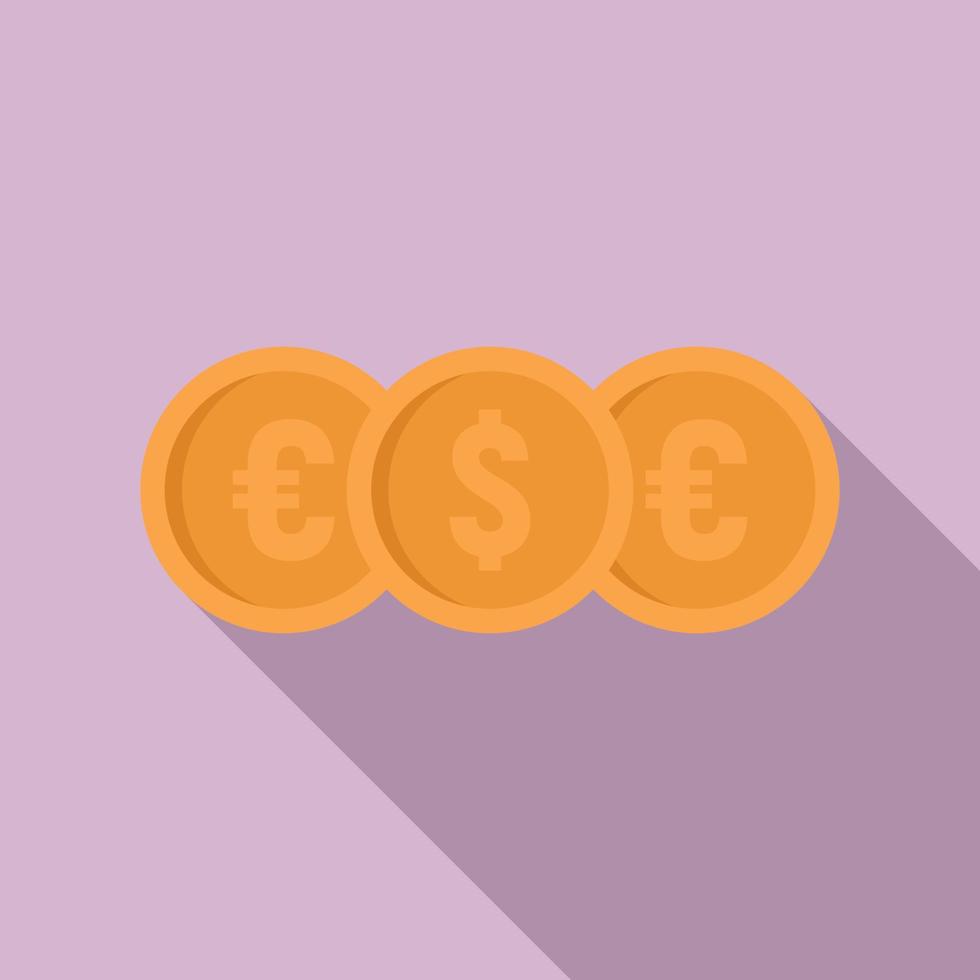 crowdfunding geld munten icoon, vlak stijl vector