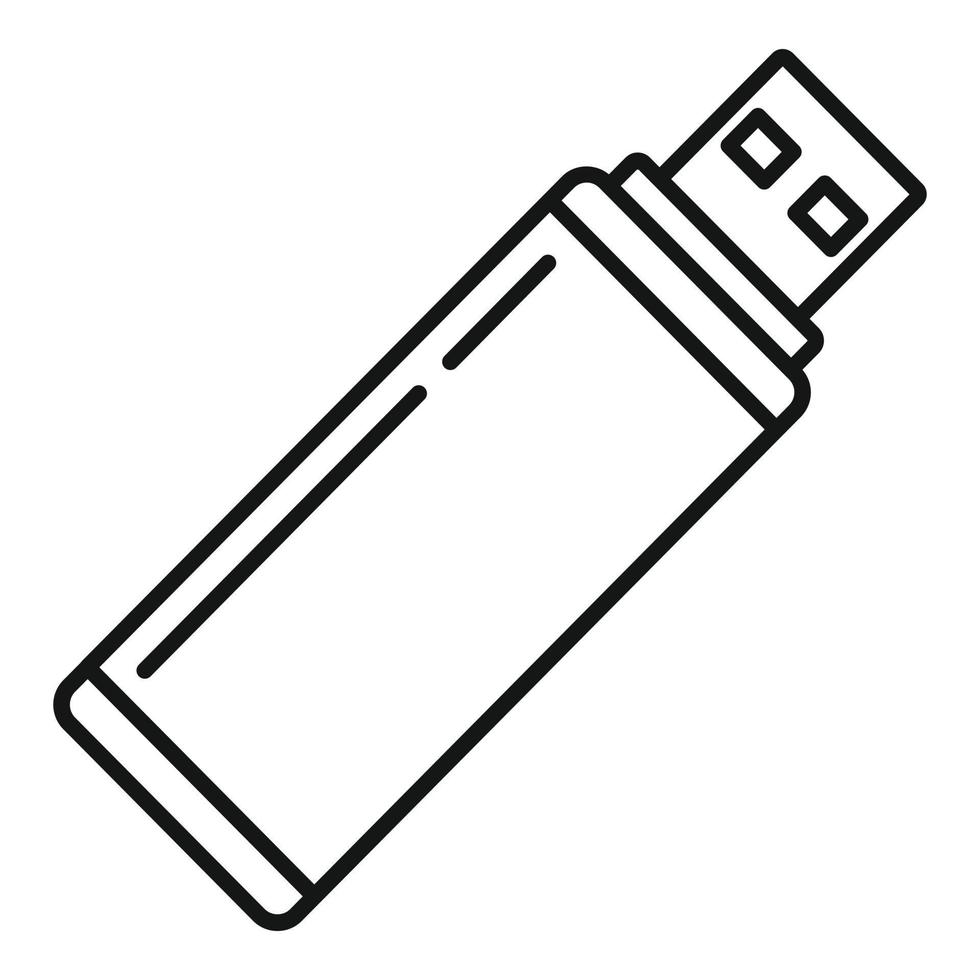 opslagruimte USB flash icoon, schets stijl vector