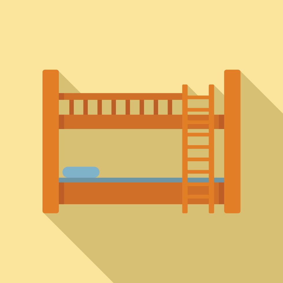 hotel stapelbed bed icoon, vlak stijl vector