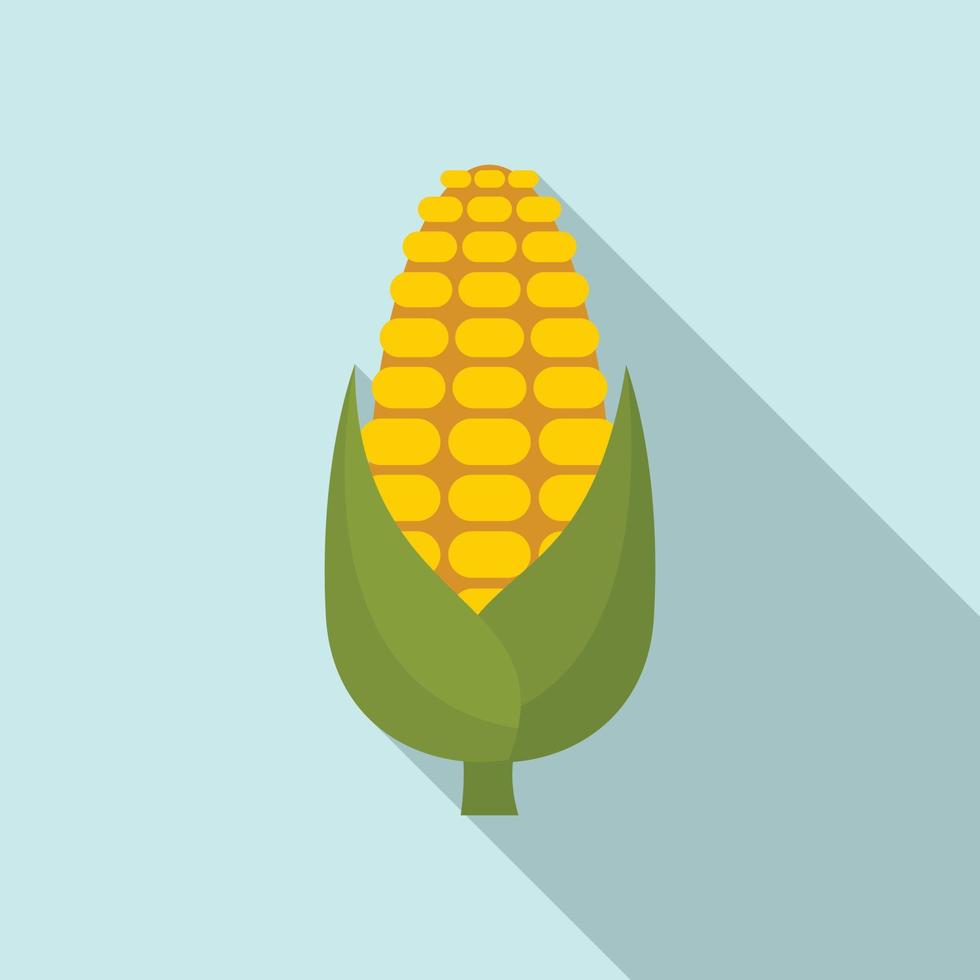 natuurlijk maïs icoon, vlak stijl vector