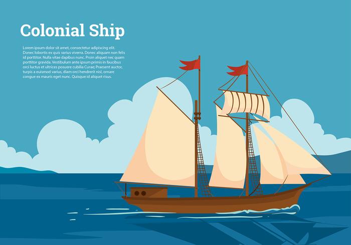 Colonial Ship Gratis Vector