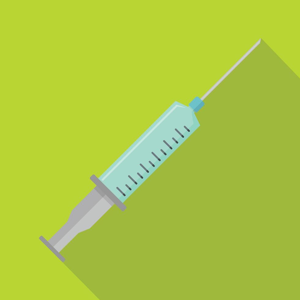 injectiespuit vaccin icoon, vlak stijl vector