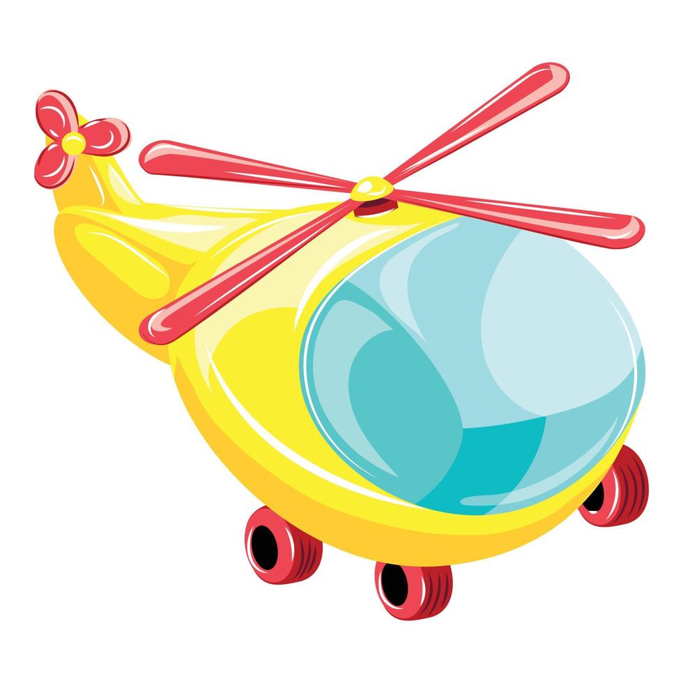 kind speelgoed- helikopter icoon, tekenfilm stijl vector