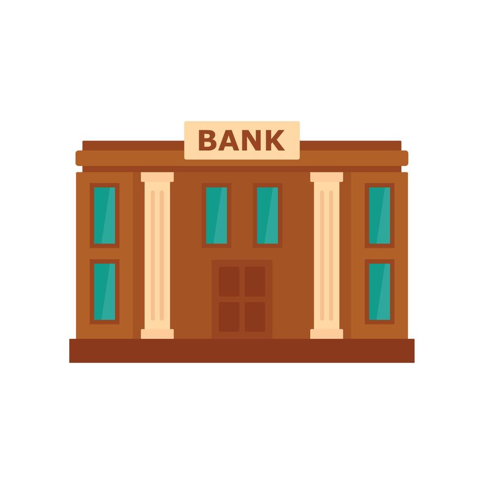 bank icoon, vlak stijl vector