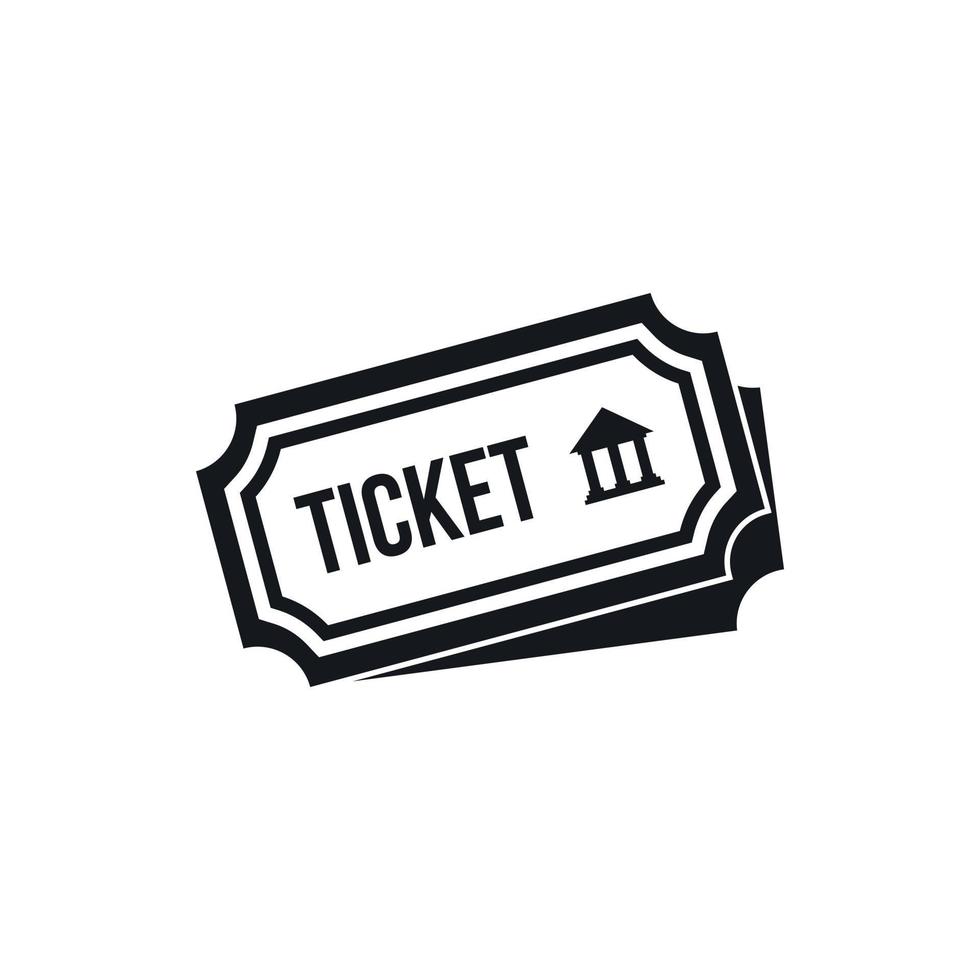 ticket icoon, gemakkelijk stijl vector