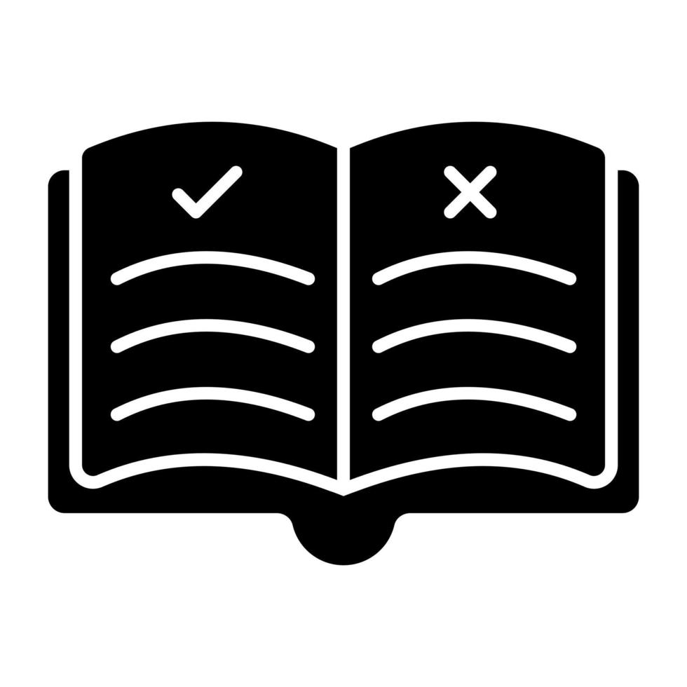 conceptuele solide ontwerp icoon van wet boek vector