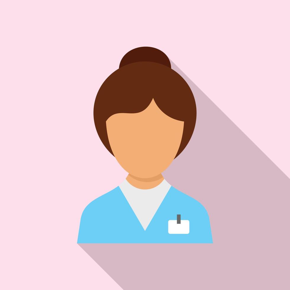 vrouw verpleegster icoon, vlak stijl vector