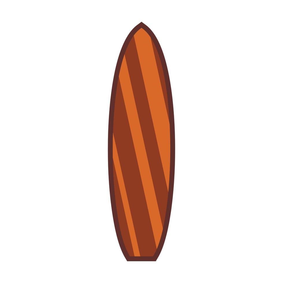 bruin surfboard icoon, vlak stijl vector