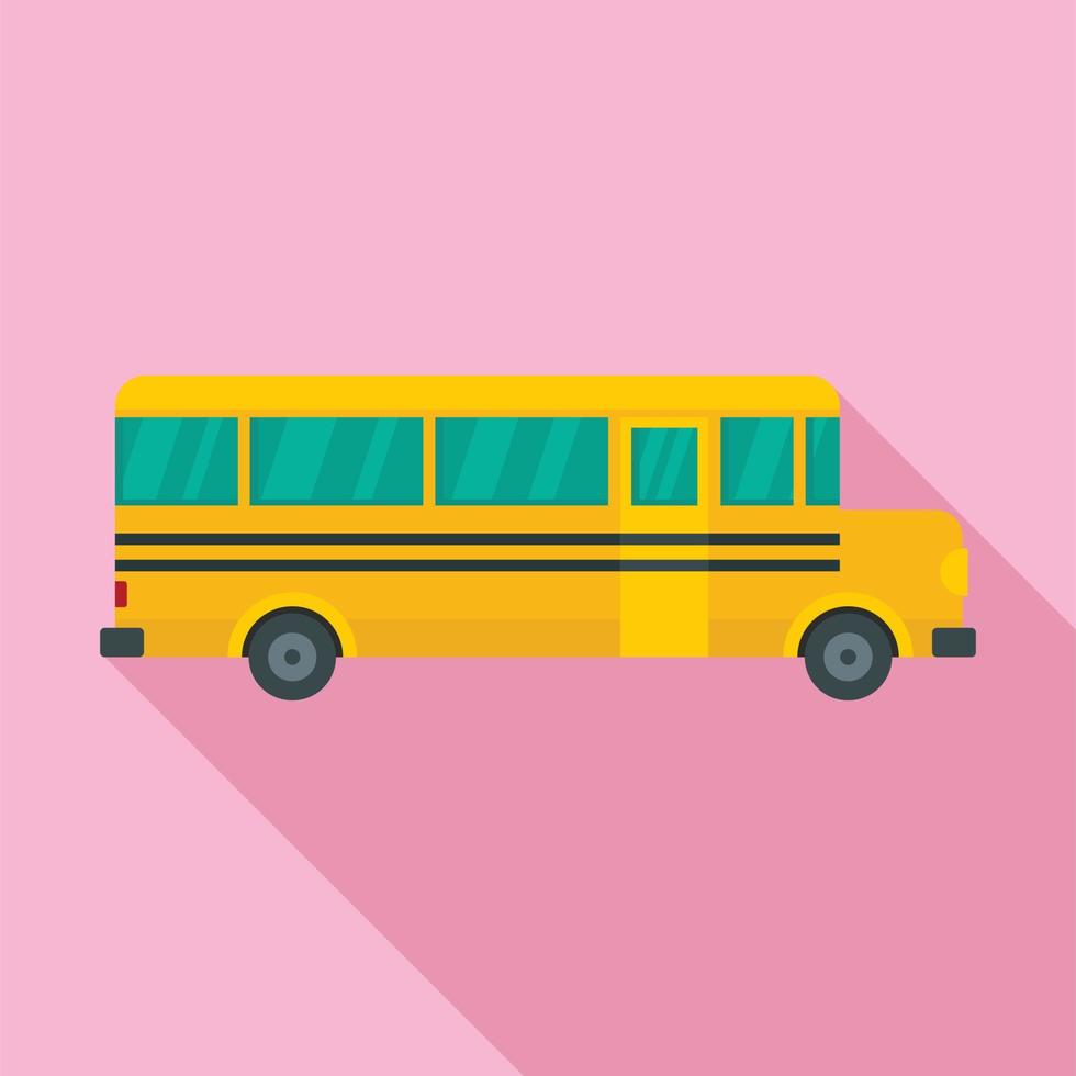 kant van school- bus icoon, vlak stijl vector