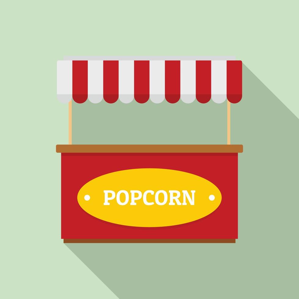 popcorn straat winkel icoon, vlak stijl vector