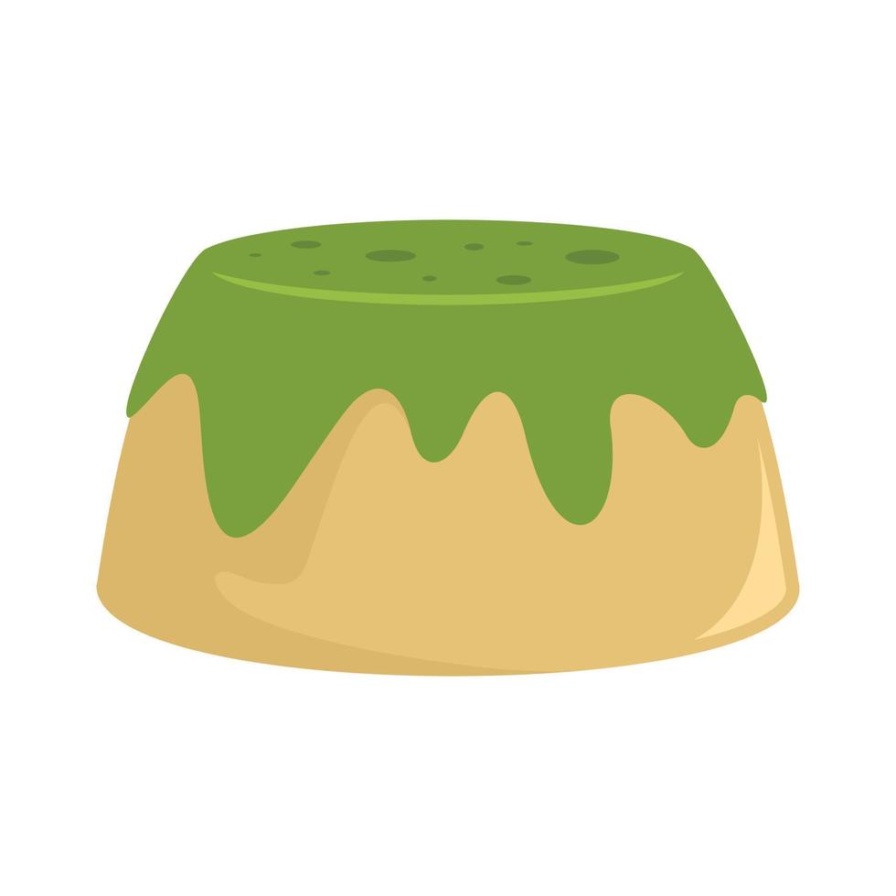 matcha taart icoon, vlak stijl vector