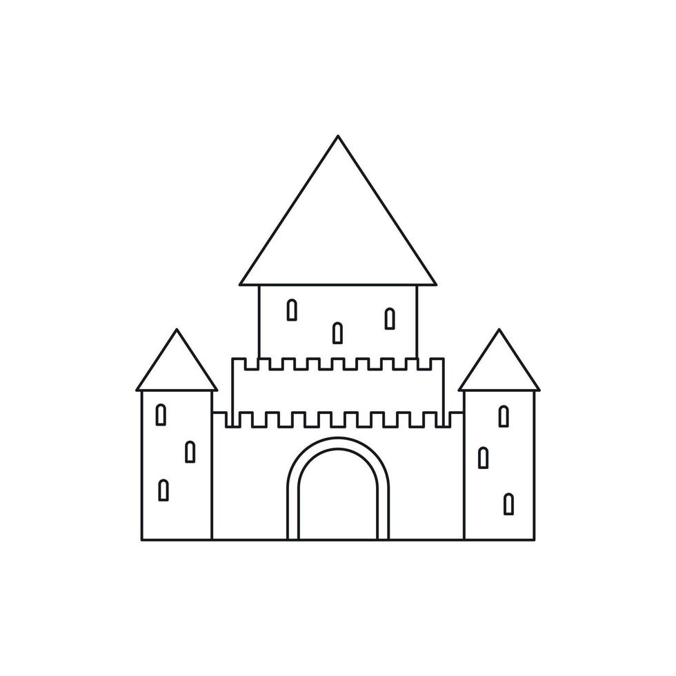 rustig aan kasteel, Zwitserland icoon, schets stijl vector
