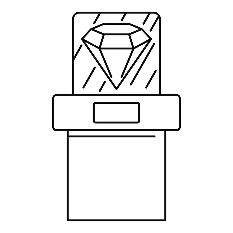 groot museum diamant icoon, schets stijl vector