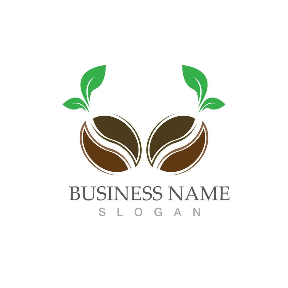 koffie Boon logo icoon vector ontwerp