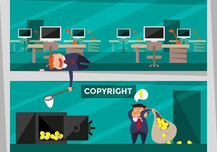 Copyright Concept Flat Illustratie Vector