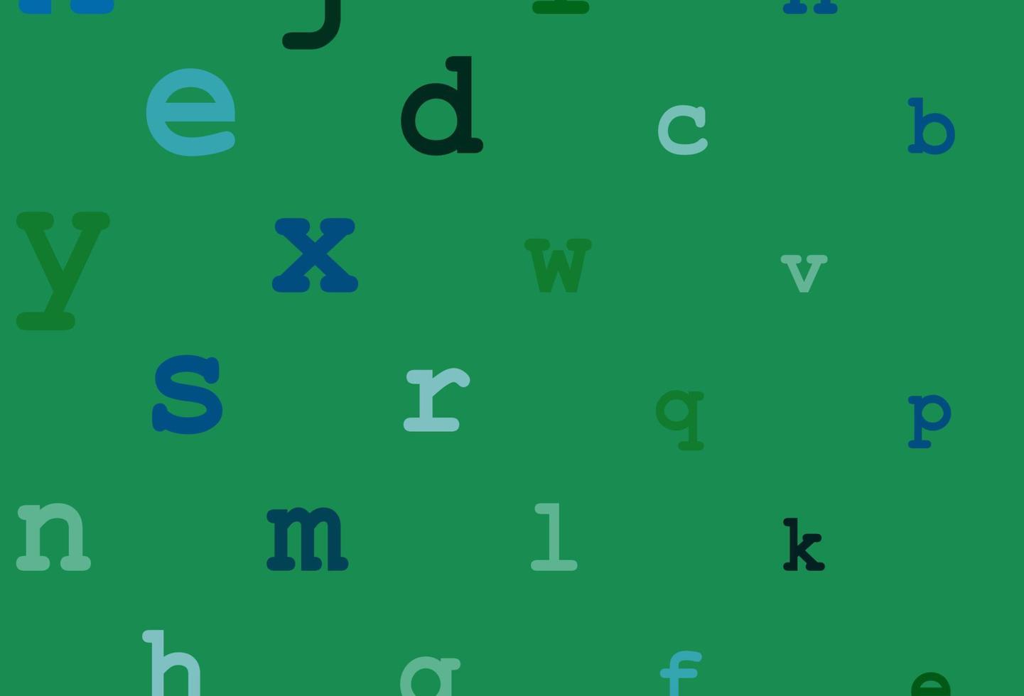 donkerblauw, groen vectorpatroon met abc-symbolen. vector