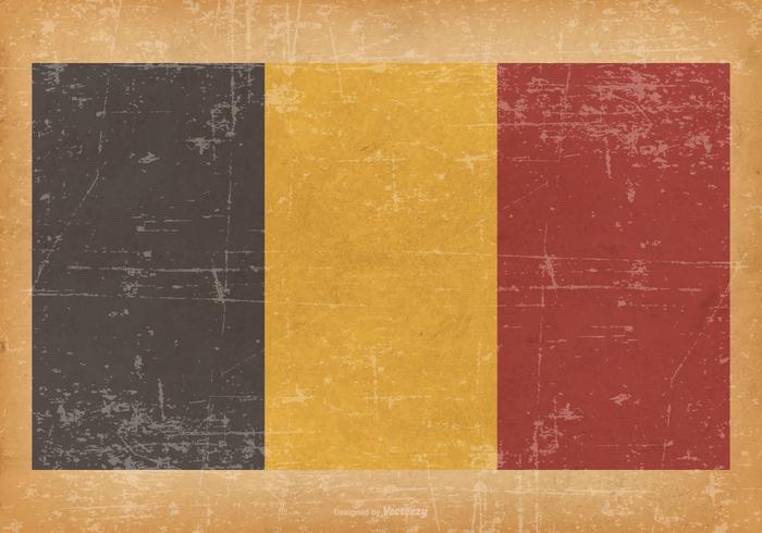 Vlag van België op Achtergrond Grunge vector