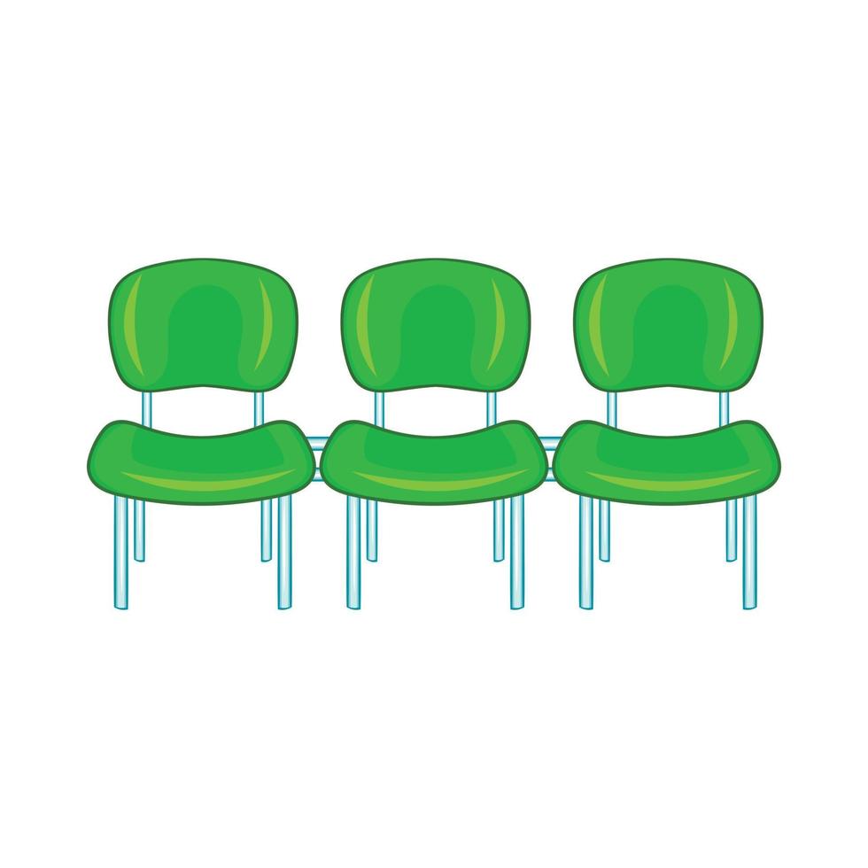 groen luchthaven stoelen icoon, tekenfilm stijl vector