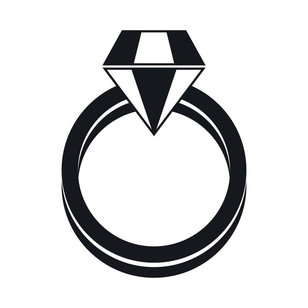single diamant ring icoon, gemakkelijk stijl vector